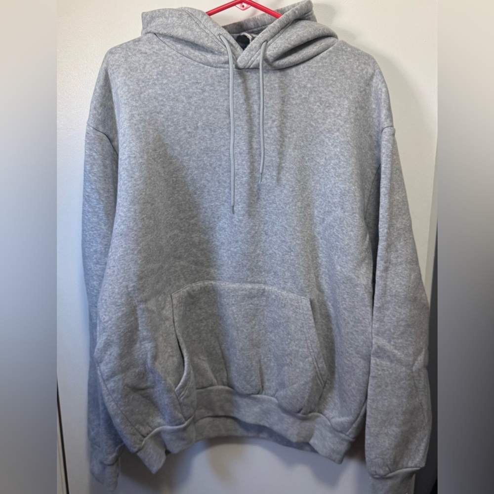Canyon Creek Plaid Fleece Lined Gray Hoodie Sz Large Thick Warm & So Soft!
